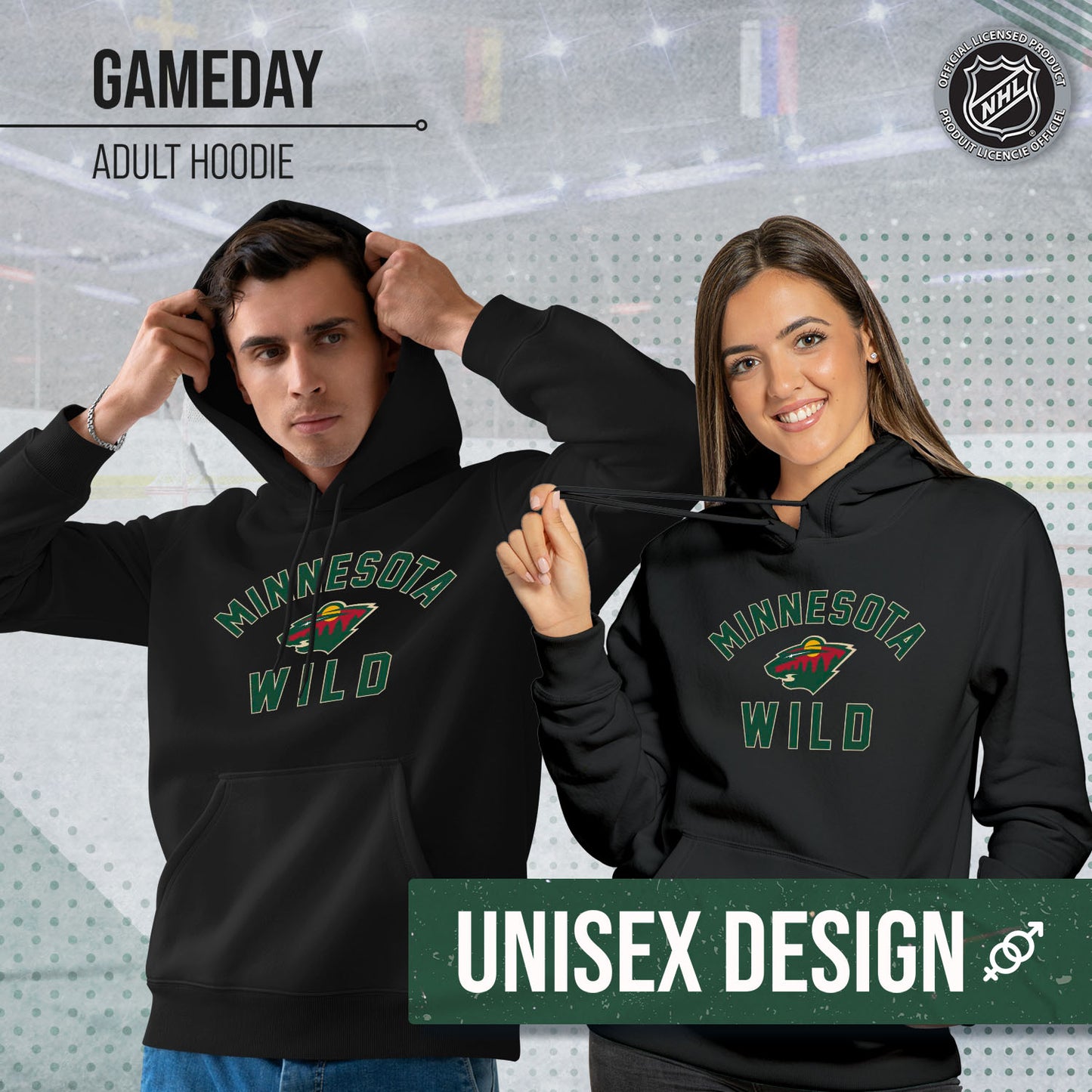 Minnesota Wild Adult NHL Gameday Hooded Sweatshirt - Black