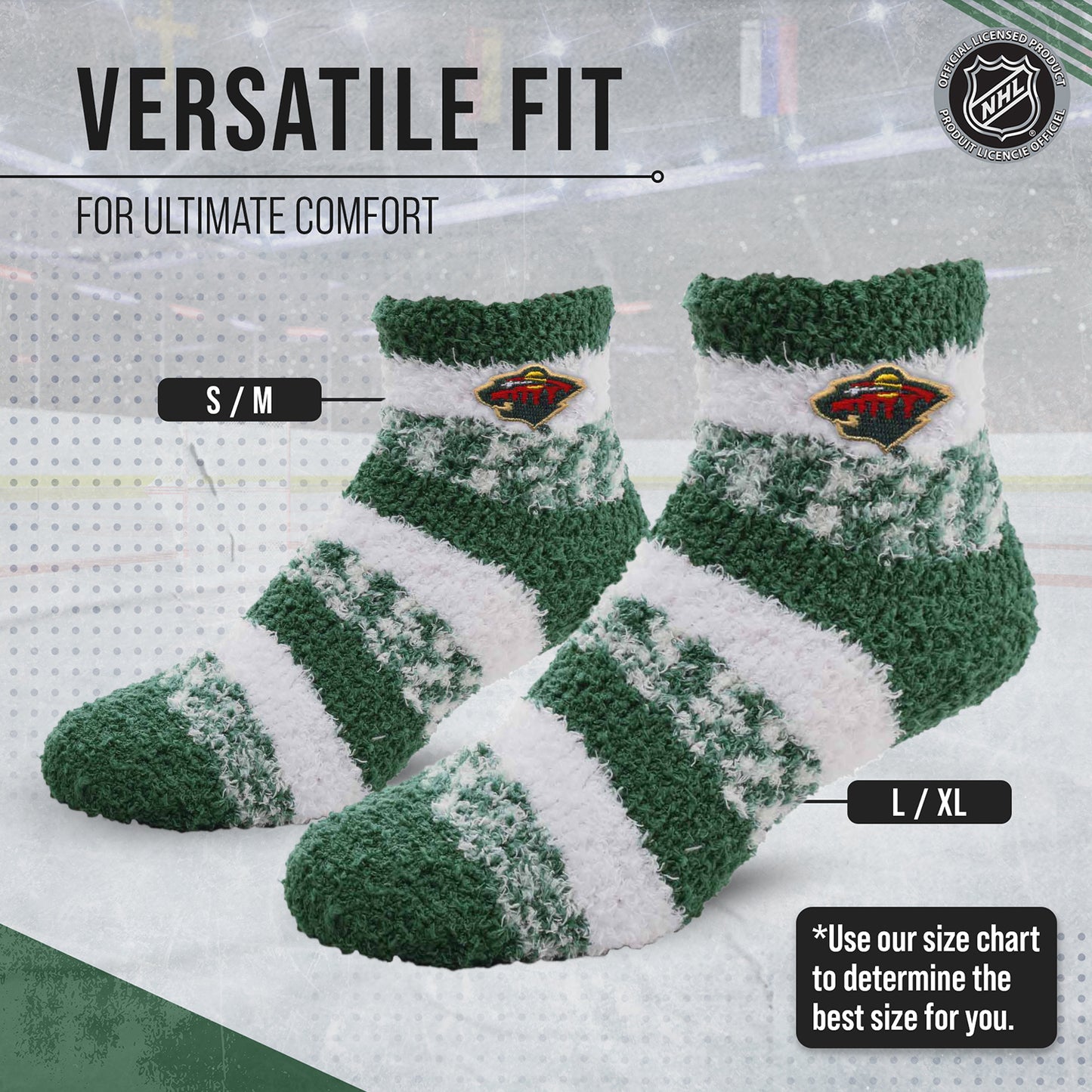 Minnesota Wild NHL Unisex Cozy Sleep Socks - Forest Green