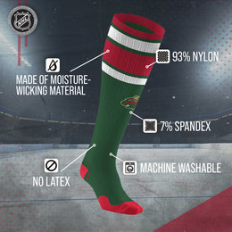 Minnesota Wild NHL Adult Knee High-Performance Socks - Forest Green