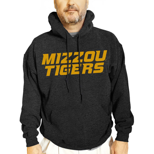 Missouri Tigers NCAA Adult Cotton Blend Charcoal Hooded Sweatshirt - Charcoal