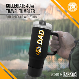 Missouri Tigers Collegiate 40oz Stainless Steel Travel Tumbler with Handle for Dad - Black