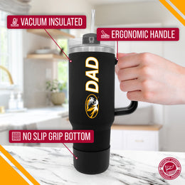 Missouri Tigers Collegiate 40oz Stainless Steel Travel Tumbler with Handle for Dad - Black