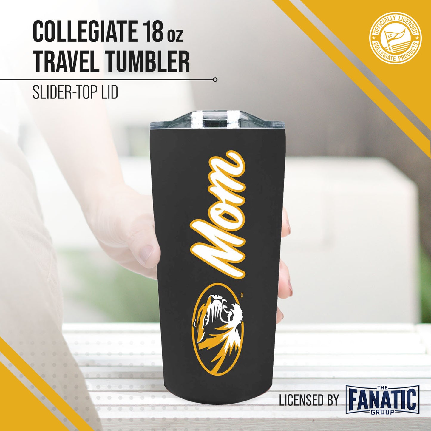 Missouri Tigers NCAA Stainless Steel Travel Tumbler for Mom - Black