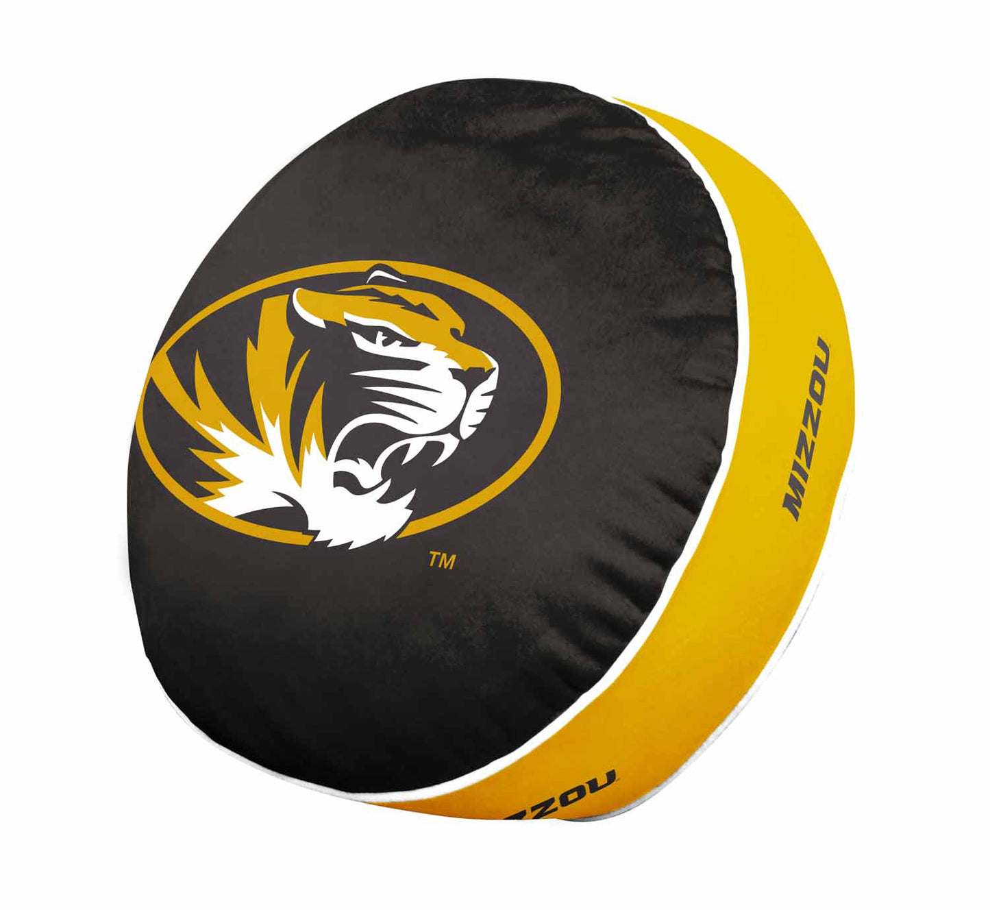 Missouri Tigers Team Logo 15 Inch Ultra Soft Stretch Plush Pillow - Black