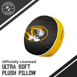 Missouri Tigers Team Logo 15 Inch Ultra Soft Stretch Plush Pillow - Black