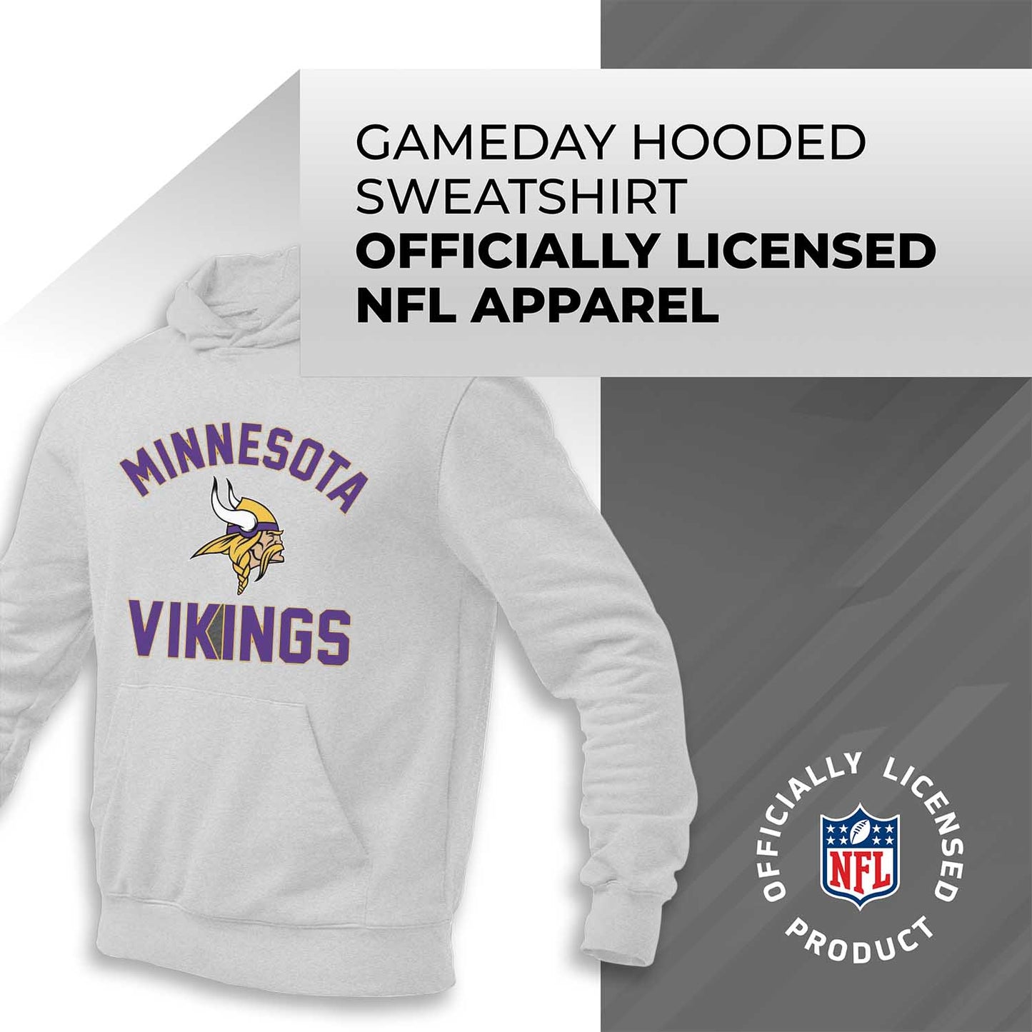 Minnesota Vikings NFL Adult Gameday Hooded Sweatshirt - Sport Gray