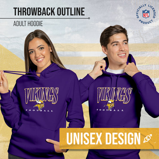 Minnesota Vikings NFL Adult Unisex Overtime Blueprint Soft Fleece Hooded Sweatshirt - Purple