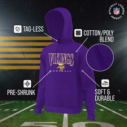 Minnesota Vikings NFL Adult Unisex Overtime Blueprint Soft Fleece Hooded Sweatshirt - Purple