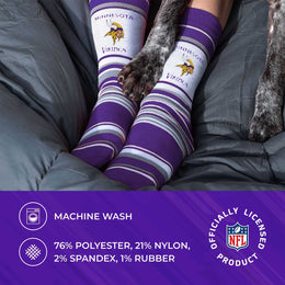 Minnesota Vikings NFL Adult Striped Dress Socks - Purple