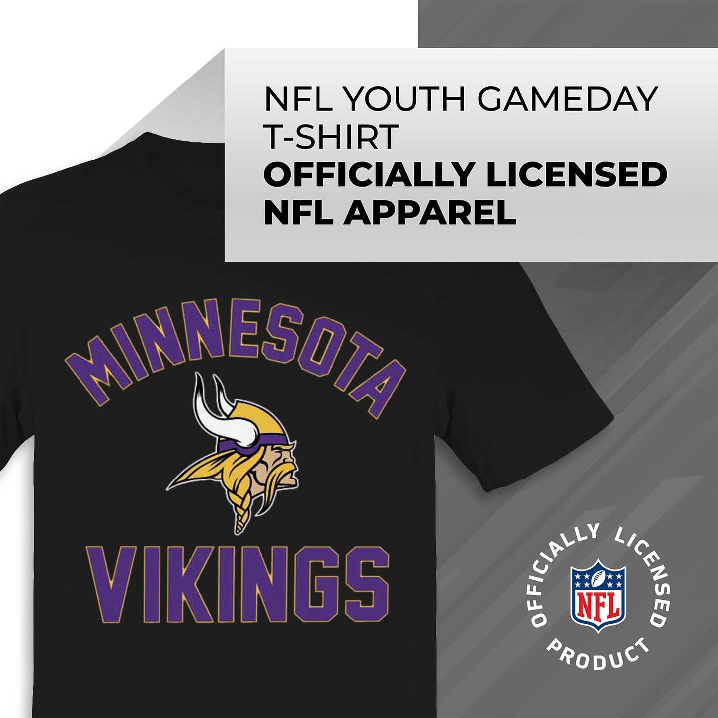 Minnesota Vikings NFL Youth Gameday Football T-Shirt - Black