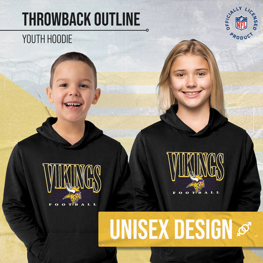 Minnesota Vikings NFL Youth Overtime Blueprint Football Fleece Hooded Sweatshirt - Black
