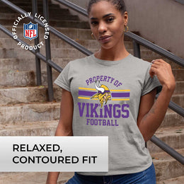 Minnesota Vikings NFL Womens Short Sleeve Property of Tshirt - Gray