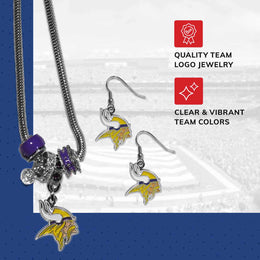 Minnesota Vikings NFL Game Day Necklace and Earrings - Silver