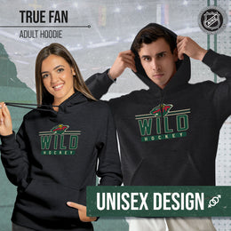 Minnesota Wild NHL Adult Heather Charcoal True Fan Hooded Sweatshirt Unisex - Charcoal