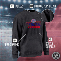 Montreal Canadiens NHL Charcoal True Fan Crewneck Sweatshirt - Charcoal