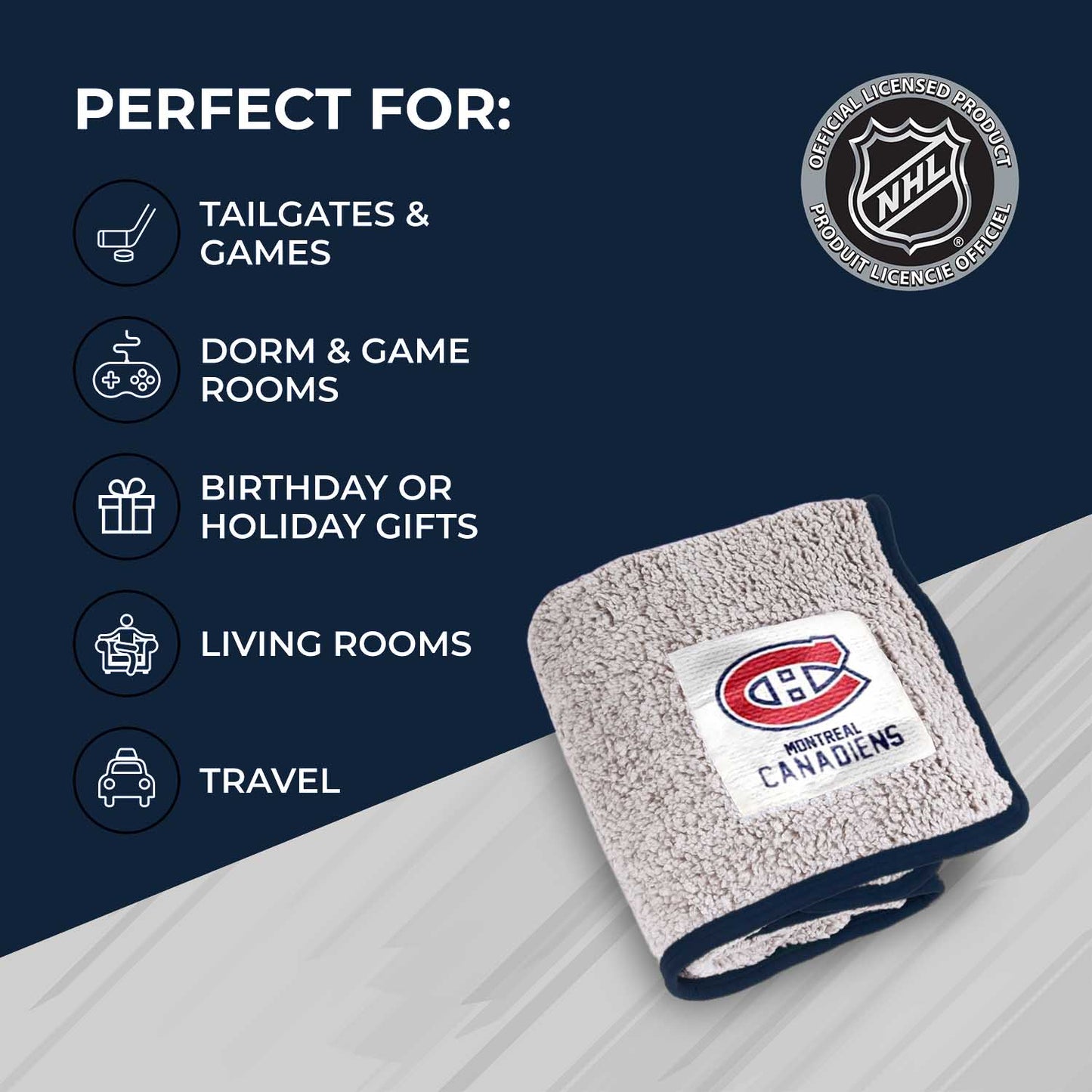 Montreal Canadiens NHL Silk Touch Sherpa Throw Blanket - Red