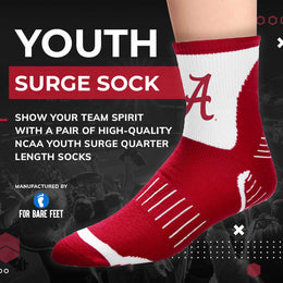 Alabama Crimson Tide NCAA Youth Surge Team Mascot Quarter Socks - Crimson