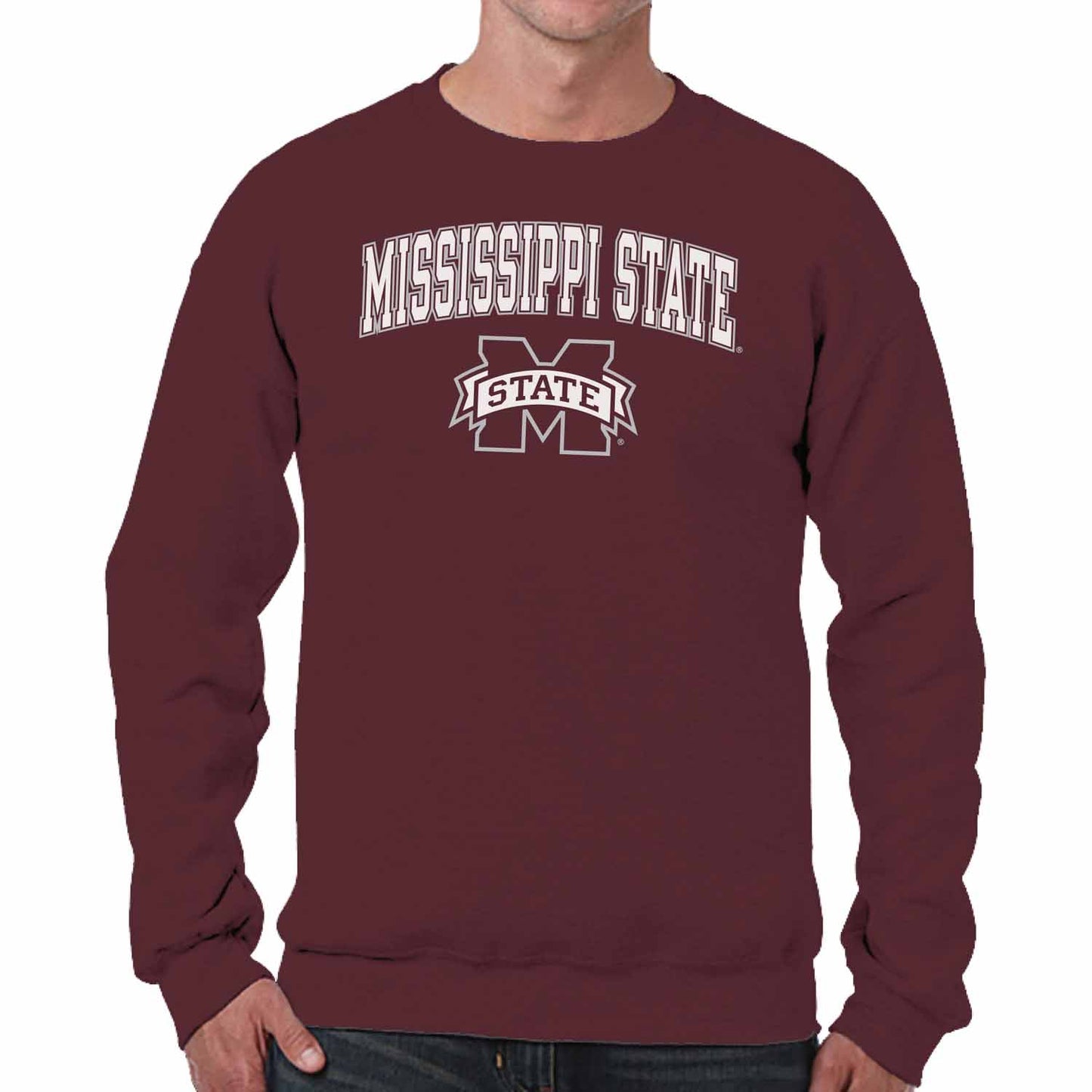 Mississippi State Bulldogs Adult Arch & Logo Soft Style Gameday Crewneck Sweatshirt - Team Color