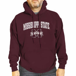 Mississippi State Bulldogs Adult Arch & Logo Soft Style Gameday Hooded Sweatshirt - Maroon