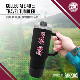 Mississippi State Bulldogs Collegiate 40oz Stainless Steel Travel Tumbler with Handle for Mom - Black