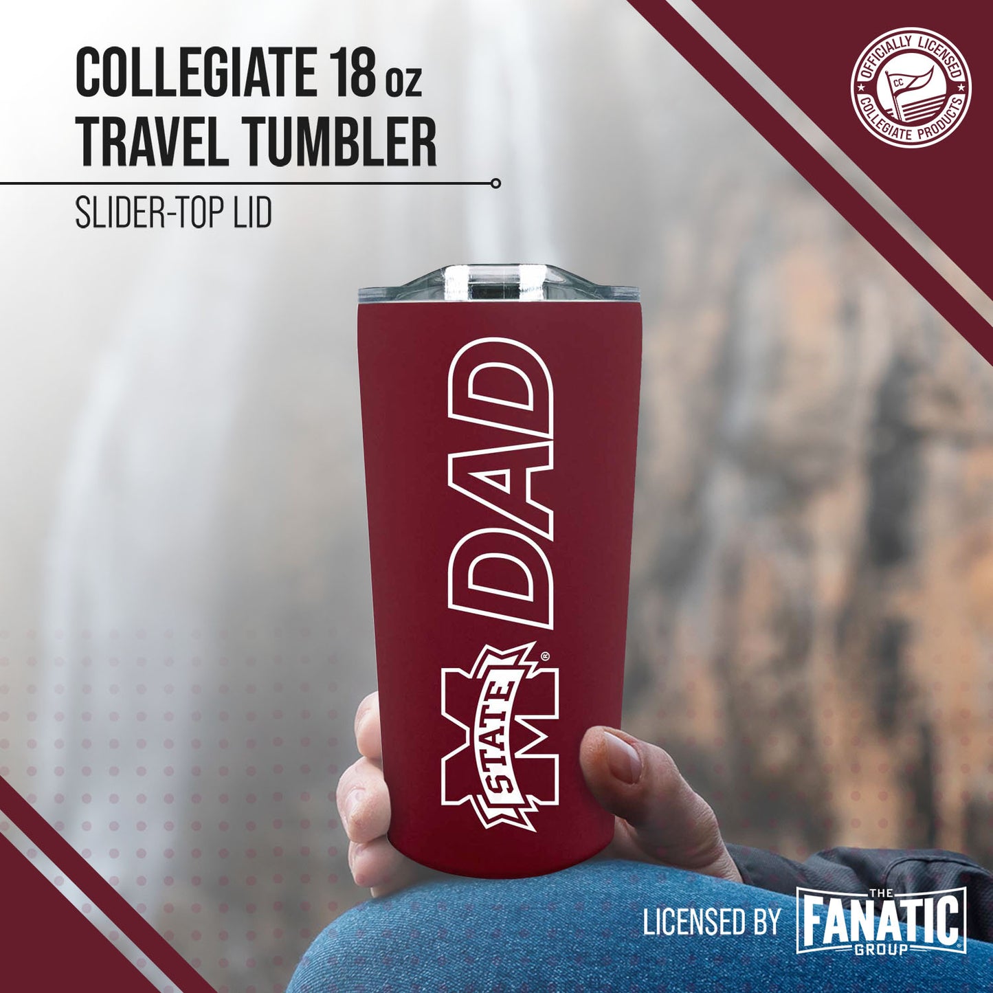 Mississippi State Bulldogs NCAA Stainless Steel Travel Tumbler for Dad - Maroon