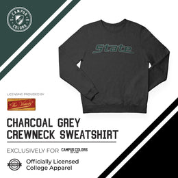 Michigan State Spartans NCAA Adult Charcoal Crewneck Fleece Sweatshirt - Charcoal