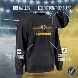 Nashville Predators NHL Charcoal True Fan Crewneck Sweatshirt - Charcoal