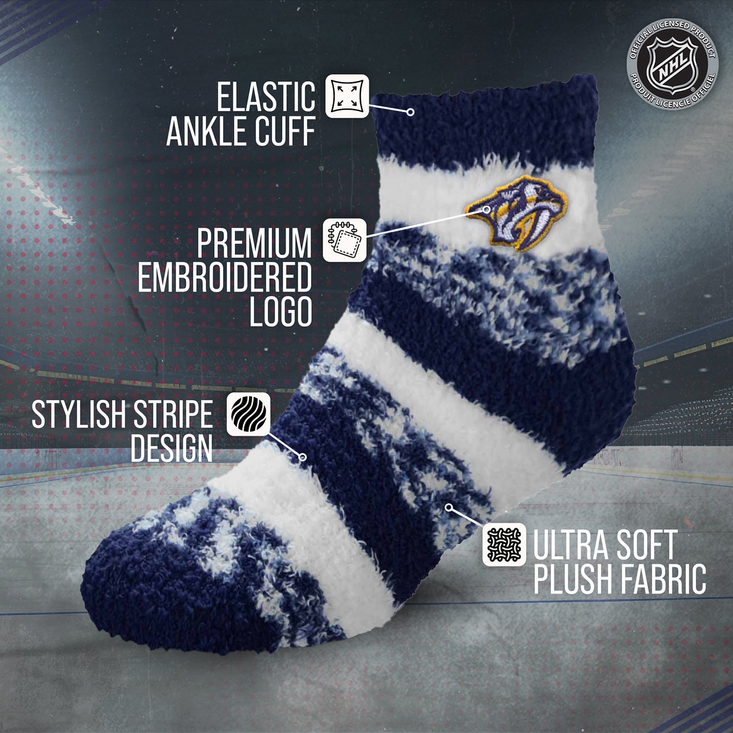 Nashville Predators NHL Unisex Cozy Sleep Socks - Navy