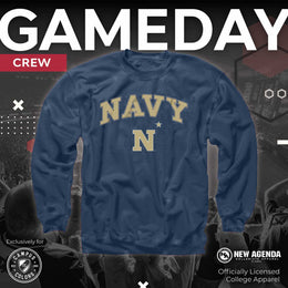 Navy Midshipmen Campus Colors Adult Arch & Logo Soft Style Gameday Crewneck Sweatshirt  - Navy