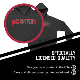 NC State Wolfpack NCAA Adult Cotton Blend Charcoal Hooded Sweatshirt - Charcoal