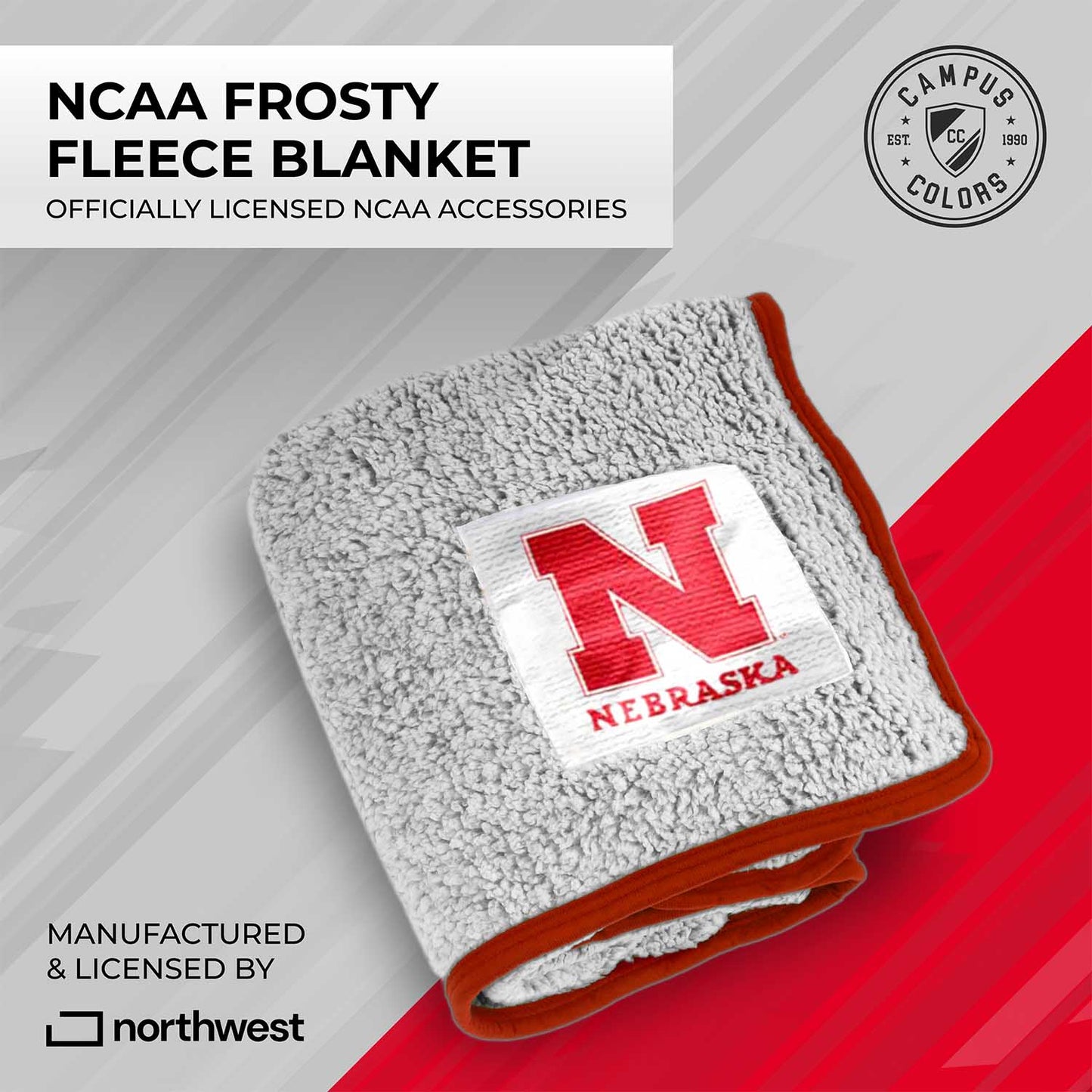 Nebraska Cornhuskers NCAA Silk Sherpa College Throw Blanket - Red