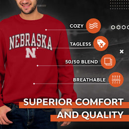 Nebraska Cornhuskers NCAA Adult Tackle Twill Crewneck Sweatshirt - Red