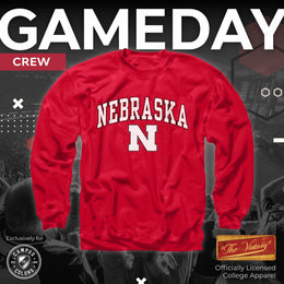 Nebraska Cornhuskers Adult Arch & Logo Soft Style Gameday Crewneck Sweatshirt - Red