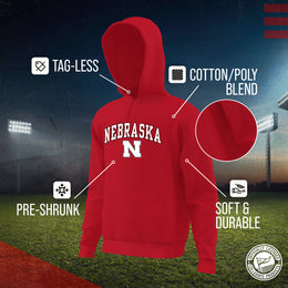 Nebraska Cornhuskers Adult Arch & Logo Soft Style Gameday Hooded Sweatshirt - Red
