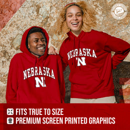 Nebraska Cornhuskers Adult Arch & Logo Soft Style Gameday Hooded Sweatshirt - Red