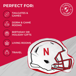 Nebraska Cornhuskers NCAA Helmet Super Soft Football Pillow - White
