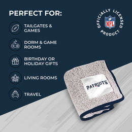New England Patriots NFL Silk Touch Sherpa Throw Blanket - Navy