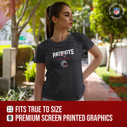 New England Patriots Women's NFL Football Helmet Short Sleeve Tagless T-Shirt - Charcoal