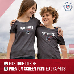 New England Patriots NFL Youth Football Helmet Tagless T-Shirt - Charcoal