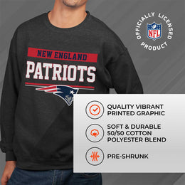 New England Patriots NFL Adult Long Sleeve Team Block Charcoal Crewneck Sweatshirt - Charcoal