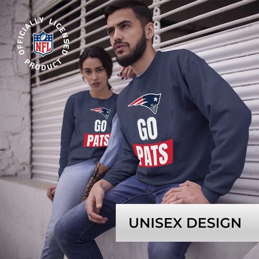 New England Patriots NFL Adult Slogan Crewneck Sweatshirt - Navy