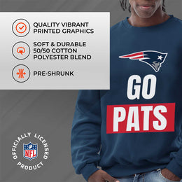 New England Patriots NFL Adult Slogan Crewneck Sweatshirt - Navy
