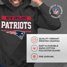 New England Patriots NFL Adult Gameday Charcoal Hooded Sweatshirt - Charcoal