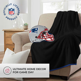 New England Patriots NFL Helmet Football Super Soft Plush Pillow - Navy