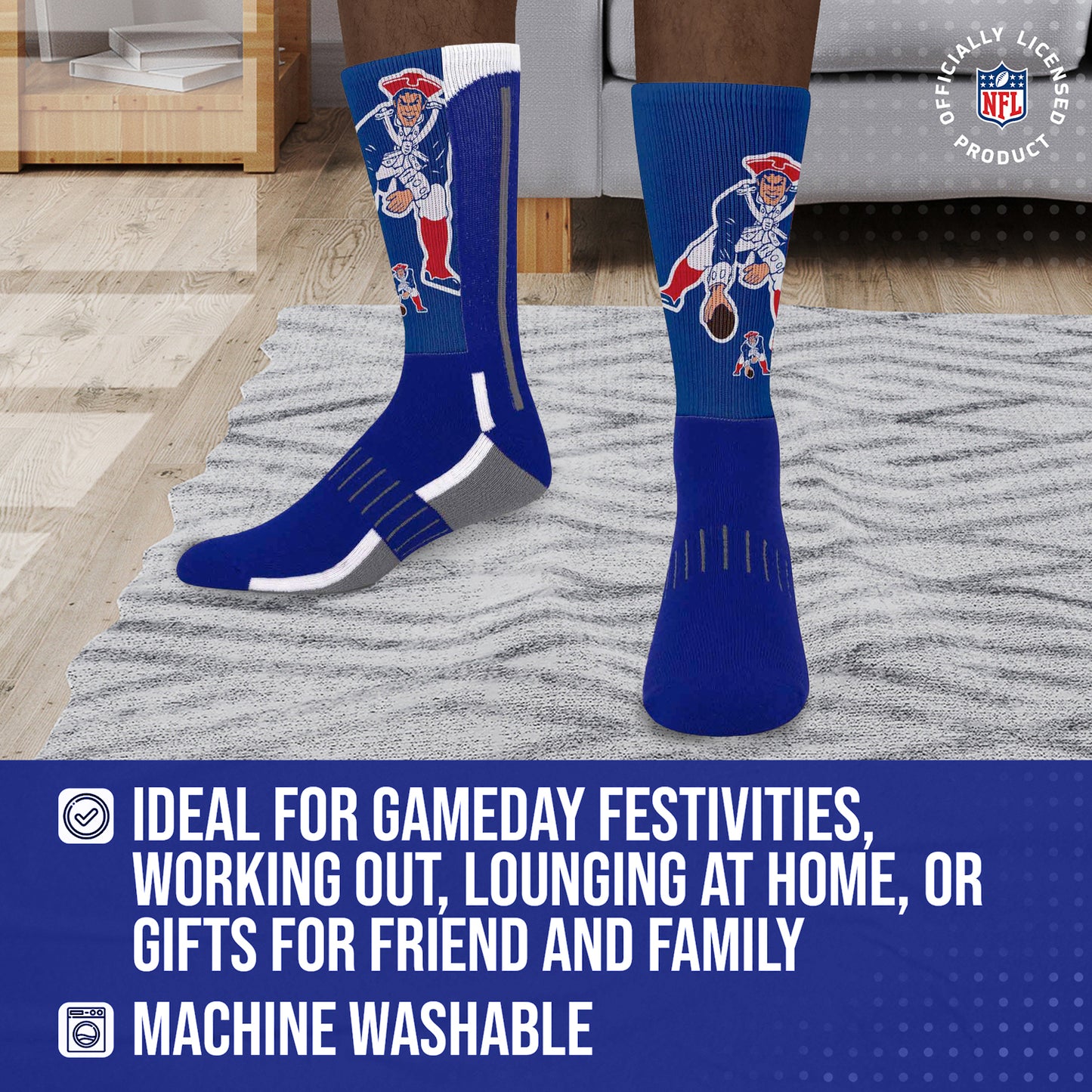 New England Patriots NFL V Curve  Socks - Team Color