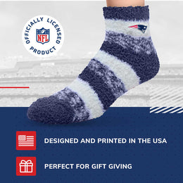 New England Patriots NFL Cozy Soft Slipper Socks - Navy