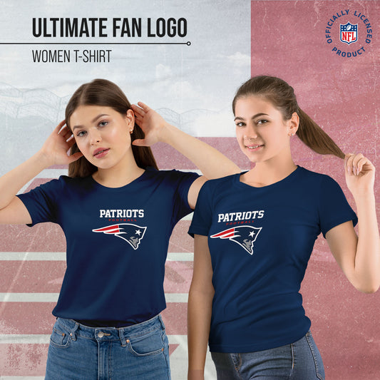 New England Patriots Women's NFL Ultimate Fan Logo Short Sleeve T-Shirt - Navy