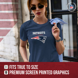 New England Patriots Women's NFL Ultimate Fan Logo Short Sleeve T-Shirt - Navy