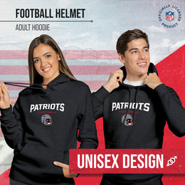 New England Patriots Adult NFL Football Helmet Heather Hooded Sweatshirt  - Charcoal