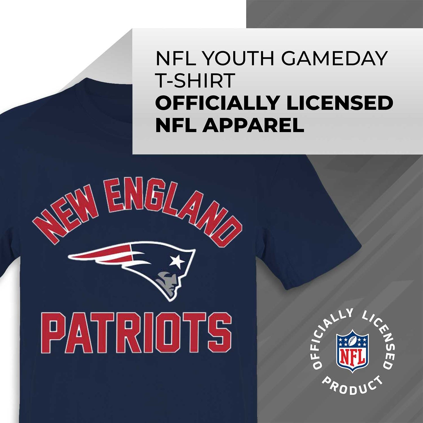 New England Patriots NFL Youth Gameday Football T-Shirt - Navy